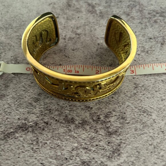 Vintage MMA Gold Elephant Cuff Bracelet India Metropolitan Museum 24kt plated - Picture 9 of 11